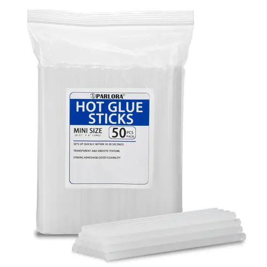 Hot Glue Sticks, Mini Size, 6" Long x .27" Diameter, 50 Count, Clear, for Kids Adults DIY Art Craft Gluing Repairing Sealing Festival Home Decoration {1}