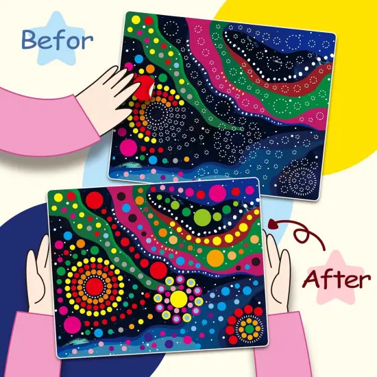 Dot Sticker Art Kit for Kids, Create Stunning Galaxy Patterns with Dot Stickers, Includes Inspiration Guide, Craft Kits, Art Activities for Kids, Gifts for Boys and Girls {3}