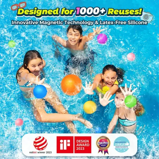 16Pcs Summer Reusable Water Balloons for Kids, Pool Beach Water Toys for Boys and Girls, Summer Toy for Outdoor Games {2}