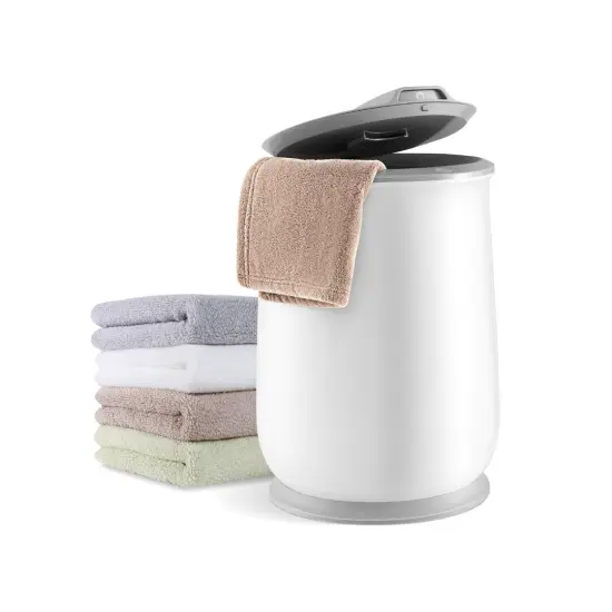 Bathroom Spa Bucket Towel Warmer with Flip Top Lid and 5.5 Gallons Large Capacity Gray {2}