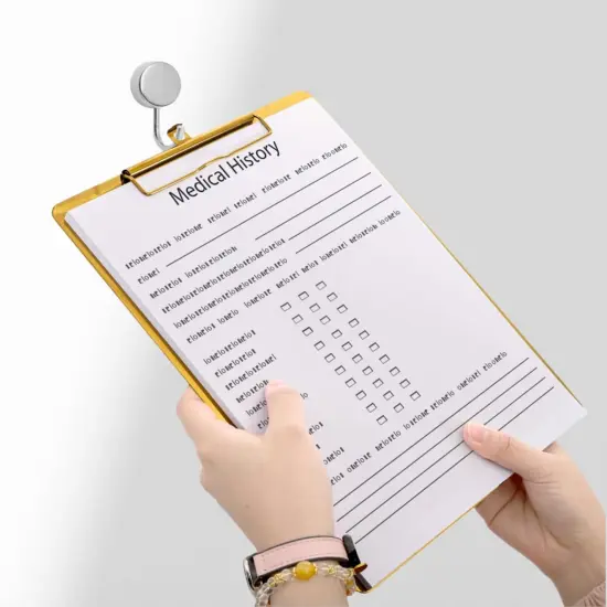 2 Pack Metal Clipboards, Stainless Steel Clip Board with Low Profile Clip, A4 Letter Size File Holder for Office, School, Hospital, Laboratory, Jobsite, Warehouses, Hotel, Restaurant {4}