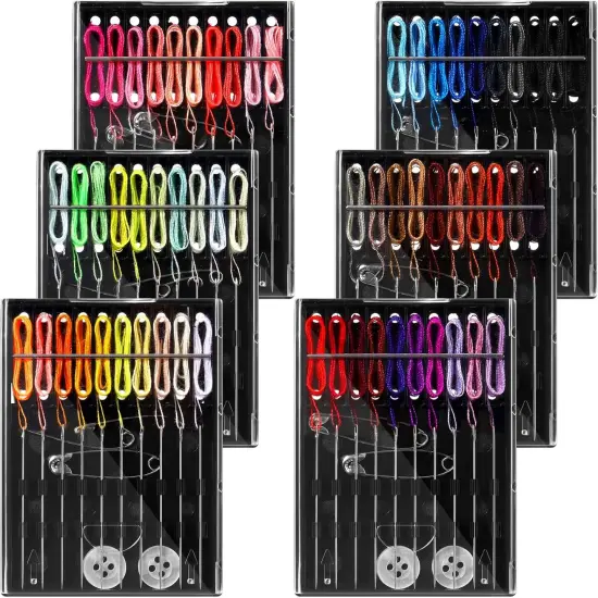 6 Boxes (60 Pcs) Pre Threaded Needle Kit Assorted Color (Mixed Color) {1}