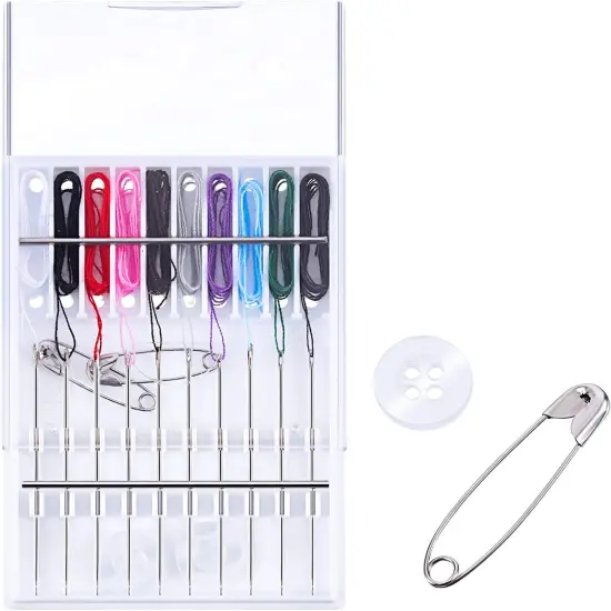 2 Boxes (20 Pcs) Pre Threaded Needle Kit Assorted Color (Simple Color) {2}