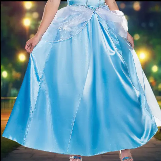 Womens Classic Disney Cinderella Deluxe Costume Pale Blue Gown {3}