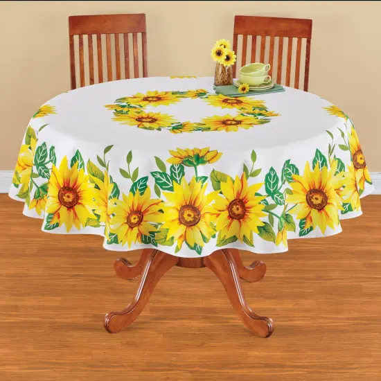 Collections Etc Sunflower Border Tablecloth {1}