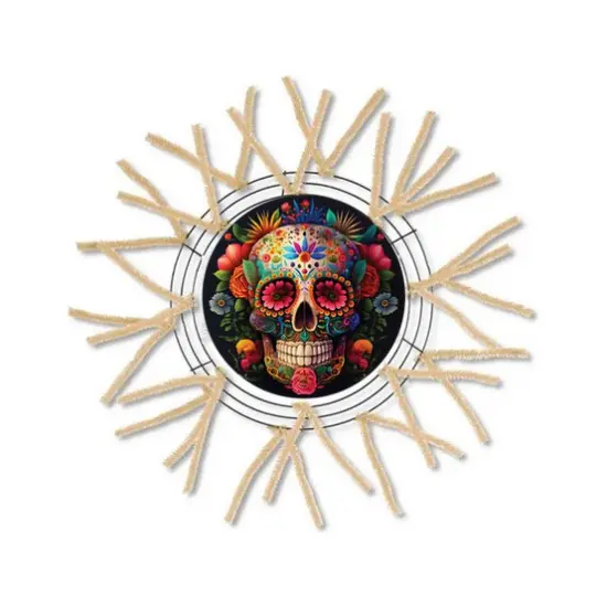 Floral DOD Sugar Skull Sign {4}