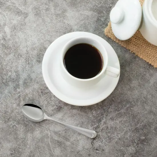 Fino 4.5" Simple Design Stainless Steel Demi Spoon - Stirring Coffee Espresso Demitasse {4}