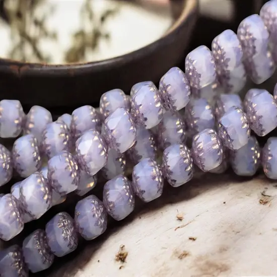 *20* 8mm Purple Bronze Washed Crystal Lilac Opaline Cathedral Beads {3}