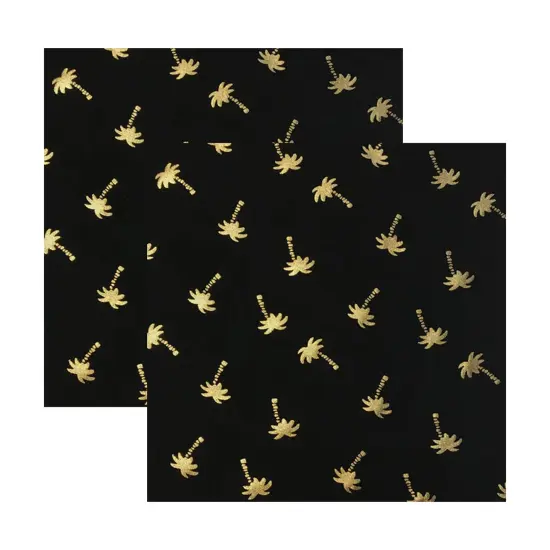 Gold Palm Trees on Black Foiled Spandex {5}