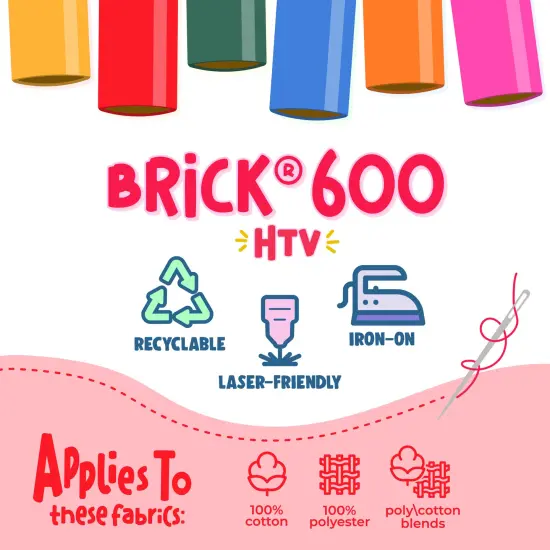 Siser&reg; Brick&reg; 600 Heat Transfer Vinyl, 11.8" x 60" Fluorescent Pink {5}