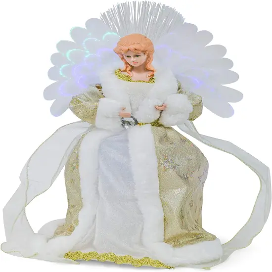 LED Angel with Fiber Optic Wings - 16 inch {1}