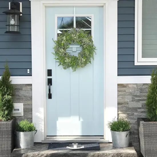 20in Eucalyptus Door Wreath Spring Greenery Wreath Artificial Hanging Foliage Wreath for Front Door Outside All Season Window Mantle Farmhouse Home Decor {1}
