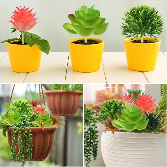 Succulents Plants Artificial, 14pcs Colorful Succulents Plant, Mini Fake Succulents for DIY Crafting Home Garden Office Party {3}