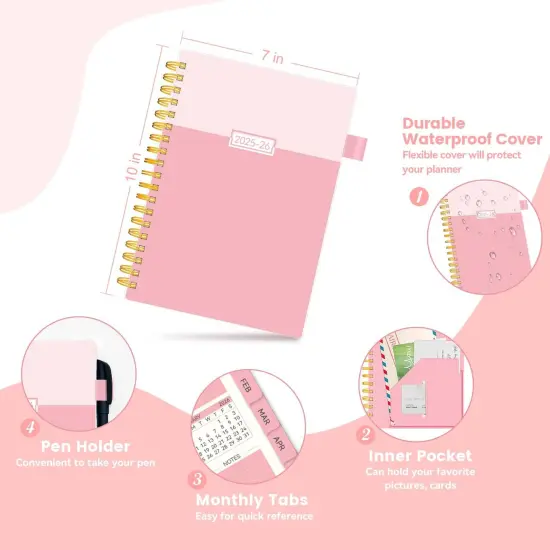 Academic Planner 2025-2026 - 7"x10" (Pink) {4}
