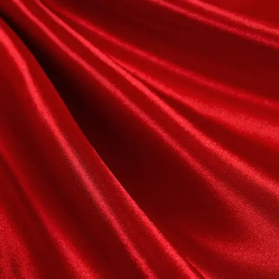 1 Yard Red Satin Charmeuse Fabric 60" Wide, 100% Polyester for Dresses, Decor & Gowns {1}