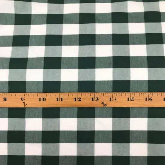 1 Yard Hunter Green 1 Inch Traditional Gingham Checkered Poly Cotton Fabric 58/59 Inch Wide Non-Stretch {1}