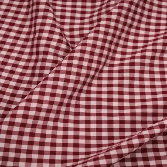 1 Yard Burgundy 1/8&Prime; Gingham Checkered Poly Cotton Fabric Lightweight, Non-Stretch, 58/59 Inch Wide {2}