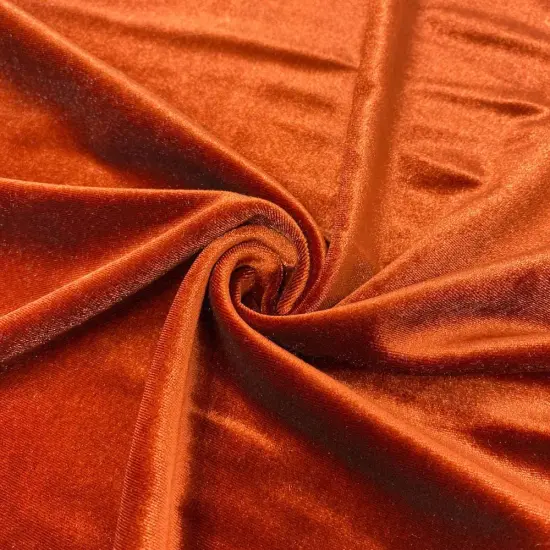 1 Yard Soft Stretch Velvet Fabric Plush 4-Way Stretch Costume Apparel 58/60" Width Rust {1}