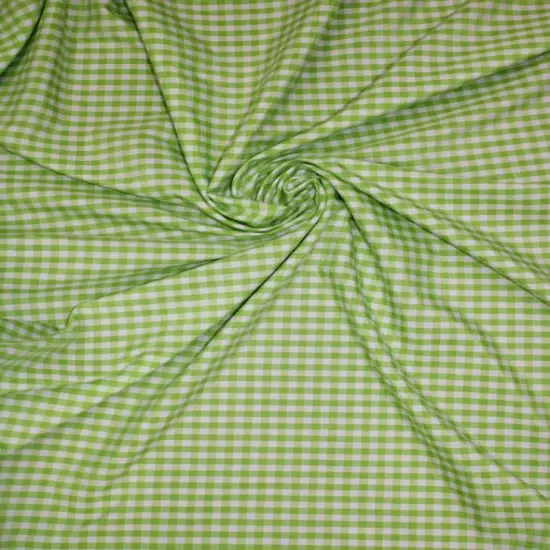 1 Yard Lime Green 1/8&Prime; Gingham Checkered Poly Cotton Fabric Lightweight Sewing Material 58/59 Inch Wide {3}