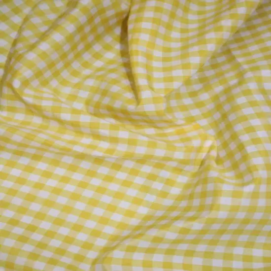 1 Yard Yellow 1/8&Prime; Mini Gingham Checkered Poly Cotton Fabric Non-Stretch DIY Sewing Cloth 58/59 Inch Wide {1}
