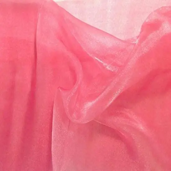1 Yard Coral Sheer Sparkle Organza Fabric, 60" Wide Polyester {1}