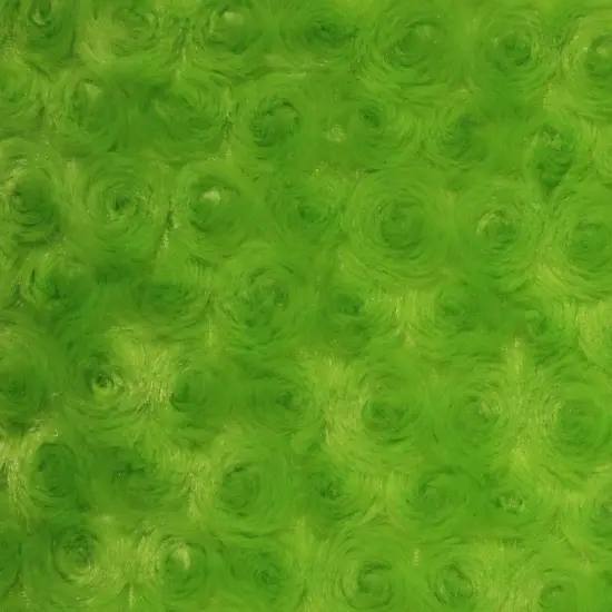 1 Yard Lime Minky Rosebud Fabric Rose Swirl Embossed 58/60" Width {1}