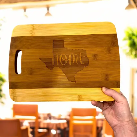 Texas Home Cutting Board 14''x9.5''x.5'' Bamboo {6}