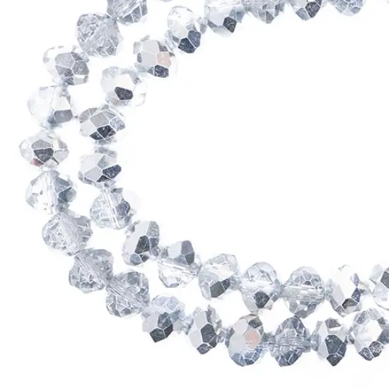 Crystal Lane DIY 2-Strand 7in Transparent Iris Finish Glass Rondelle Donut Bead Strands {1}