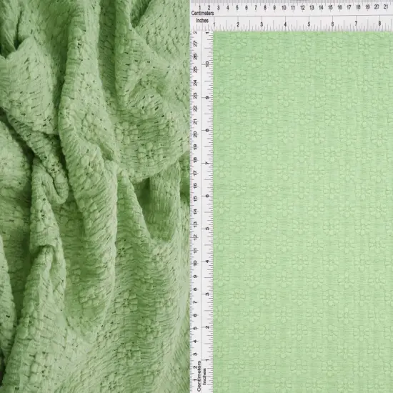 1 Yard Ditsy Floral Lace Fabric, 52/53&Prime; Wide Nylon Cotton Spandex Blend SAGE {1}