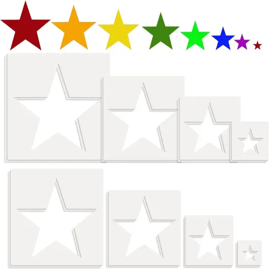 16 Pcs Patriotic Star Stencils (Different Sizes) {1}