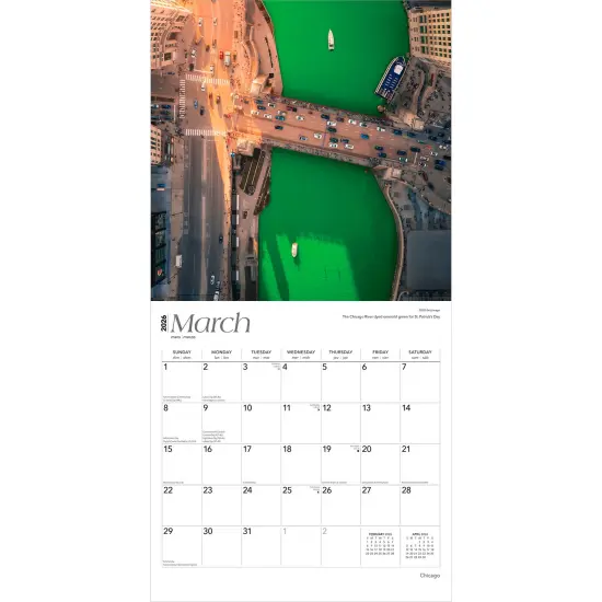 Chicago | 2026 12 x 24 Inch (Hanging) Monthly Square Wall Calendar | Plastic-Free {3}