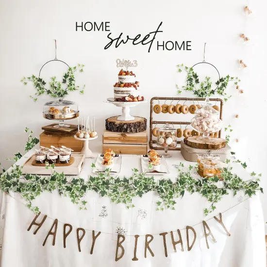 Ivy Vines,71 Inch 2 Pcs, Fake Ivy Vines Garland, Green and White Vine, Faux Ivy, Vines for Bedroom,Wall Decorations Vine,Garden Party Decorations Ivy, Wedding Decor Vine {4}