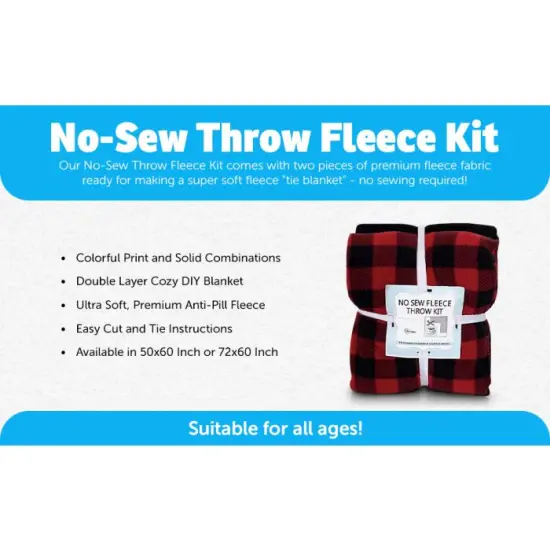 Cats on Cats Anti-Pill Premium No-Sew Throw Fleece Fabric Kit (72x60) {6}