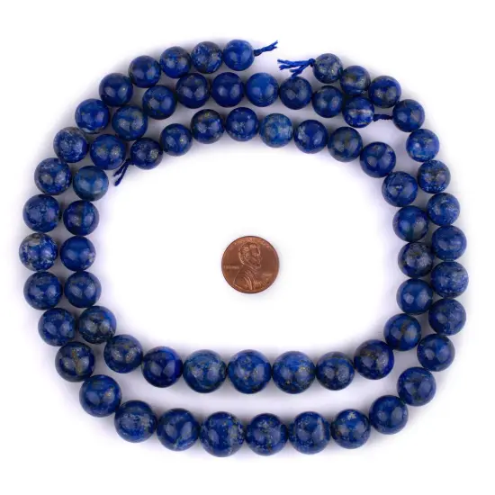 The Bead Chest Natural Round Lapis Lazuli Beads (13-16mm) from Afghanistan {2}