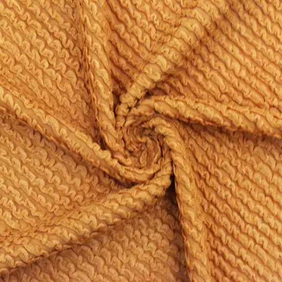 Mustard Yellow Famous Maker Stripe Texture Knit Yoga Activewear Fabric By the Yard {1}