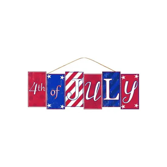 14" Wooden Block Sign: Happy 4th of July {1}