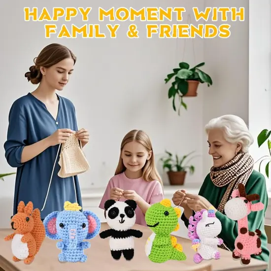 6Pcs Animal Crochet Kits for Beginners {4}