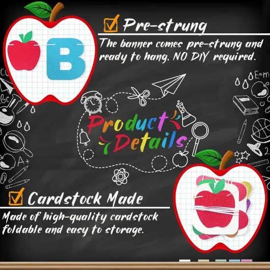 Glitter Welcome Back Banner Back to School Decorations {2}