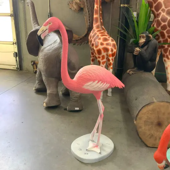 Standing Flamingo Life Size Statue {3}