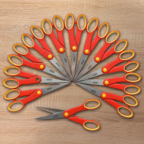 School Smart Pointed Tip Scissors, 6-1/4 Inches, Red, Pack of 12 {5}