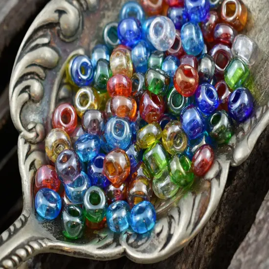 50G Transparent Multi Luster Czech 2/0 Seed Beads {2}