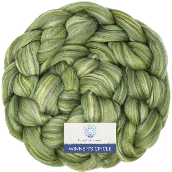 100% Superfine Merino Fiber: Winner's Circle. Soft Combed Top Roving Color Blend for Spinning, Felting, Weaving Jungle Fever {1}