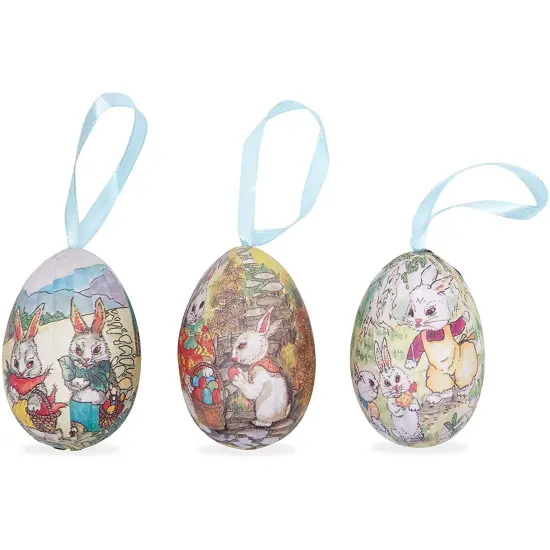 Juvale 36 Pack Easter Egg Ornaments, Easter Bunny Designs, Ideal Plastic Eggs Decorations for DIY Arts & Crafts Projects (3 x 1.75 x 1.75 inches) Multicolor {5}