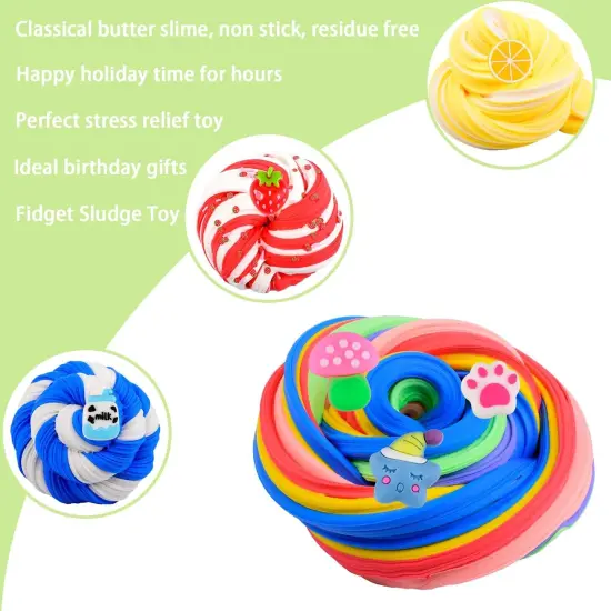 12 Pack Butter Slime Kit with Sprinklers and Charms {3}