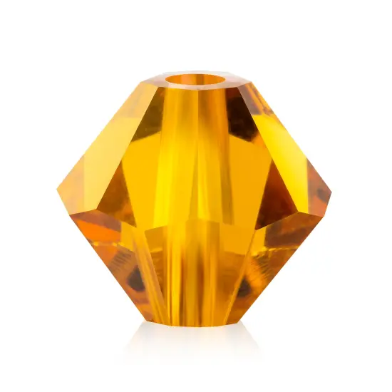 Preciosa 6mm Czech Crystals Bicone Rondelle Beads, 36pcs Topaz {1}