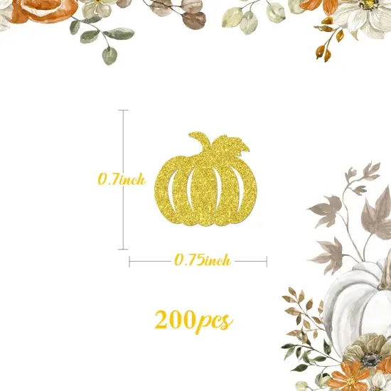 Little Pumpkin Confetti, Thanksgiving Party Decorations for Table, Pumpkin Baby Shower Thanksgiving Autumn Fall Wedding Party Supplies, Gold Glitter 200PCS {2}