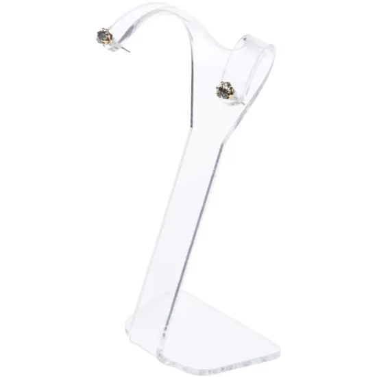Plymor Clear Acrylic Divided Pair Hanging Earring Display Stand, 3.125" W x 1.75" D x 4.75" H {3}
