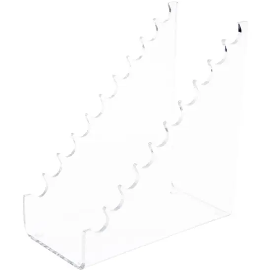 Plymor Clear Acrylic 10 Pen, Pencil, Brushes, or Makeup Horizontal Display Rack, 5.75" H x 2.75" W x 5.25" D {2}