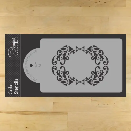 Lace Cake Stencil Set #1 | C362 by Designer Stencils | Cake Decorating Tools | Baking Stencils for Royal Icing, Airbrush, Dusting Powder | Reusable Plastic Food Grade Stencil for Cakes | Easy to Use & Clean Cake Stencil {1}