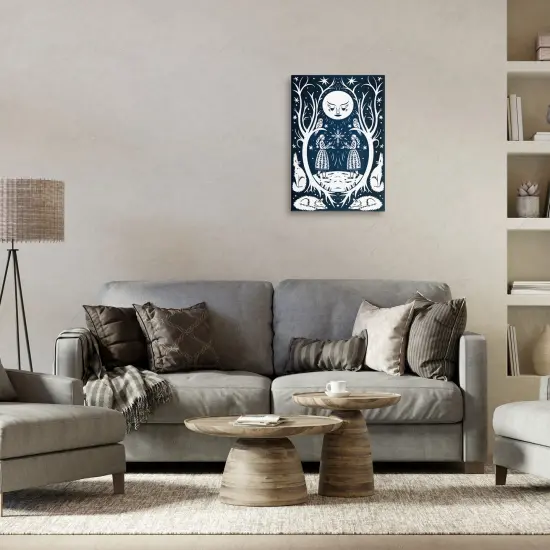 Stupell Industries Woodland Folk Girls with Moon Canvas Design by Hannah Moren {2}